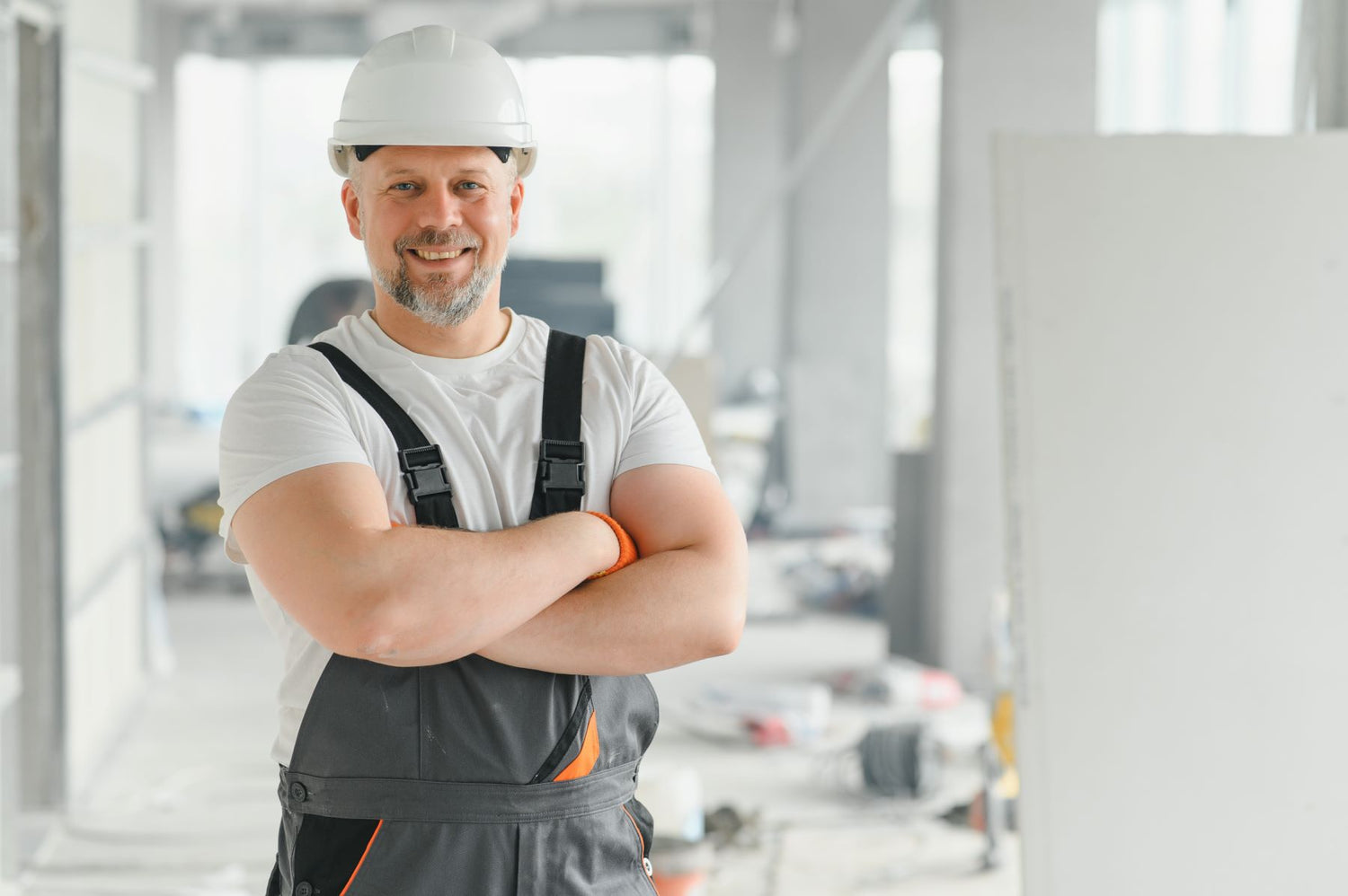 Smiling construction worker